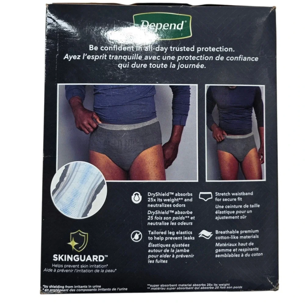 Depend Real Fit Men Underwear Maximum Absorbency S M 14‎ Count SkinGuard